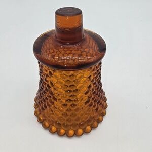 Hobnail Amber Gold Vintage Votive Cup Peg Style Tea Light Candle Holder 3.5"